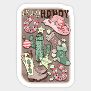 Ho Ho Howdy Cowboy Christmas Sticker